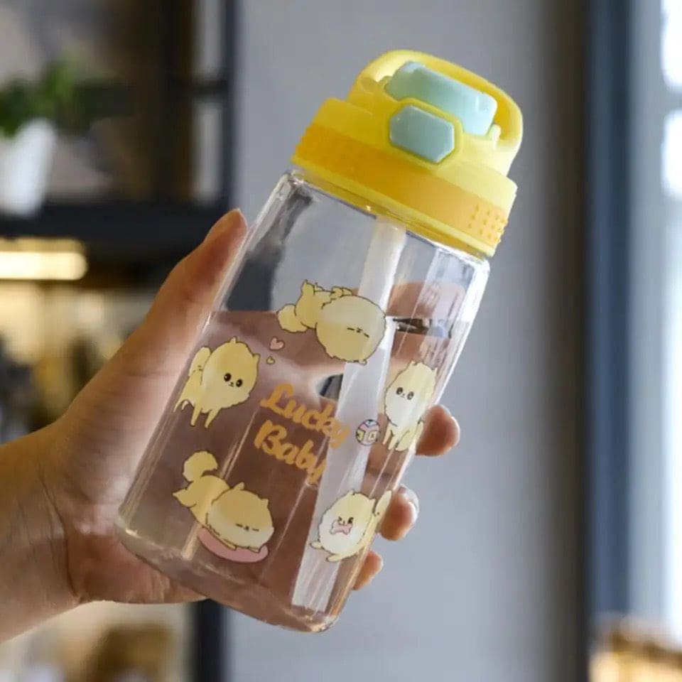 Lucky Baby Water Bottle, Kids Water Sippy Cup, Creative Cartoon Baby Feeding Cup, Portable Baby Water Bottle School Kids Kettle, Water Bottle Bouncing Cup, 480ML Leakproof Children's Straw Cup Lucky Baby Water Bottle, Kids Water Sippy Cup, Creative Cartoon Baby Feeding Cup, Portable Baby Water Bottle School Kids Kettle, Water Bottle Bouncing Cup, 480ML Leakproof Children's Straw Cup